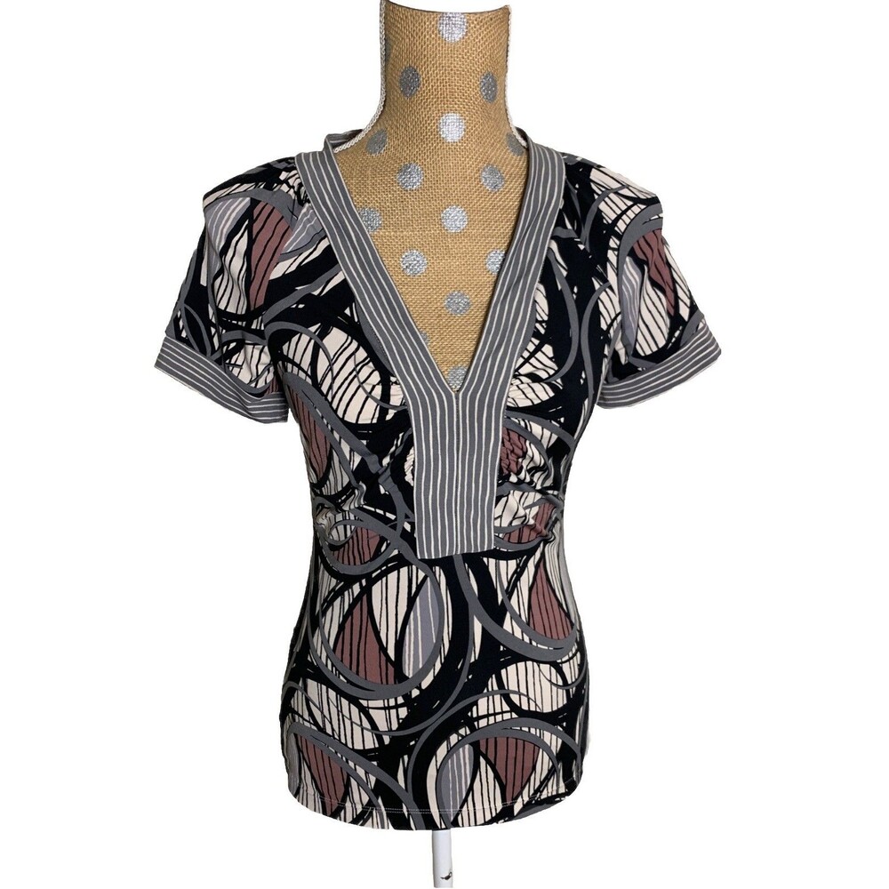 BCBG Max Top Womens Y2K  Babydoll Style Small Artsy Mcbling Indie Sleeze